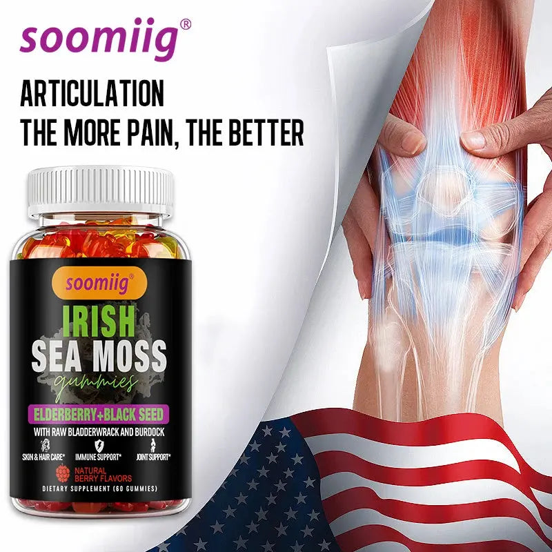 Soomiig Irish Sea Moss Gummies – 102 Nutrients for Joint, Skin, Heart & Immune Support