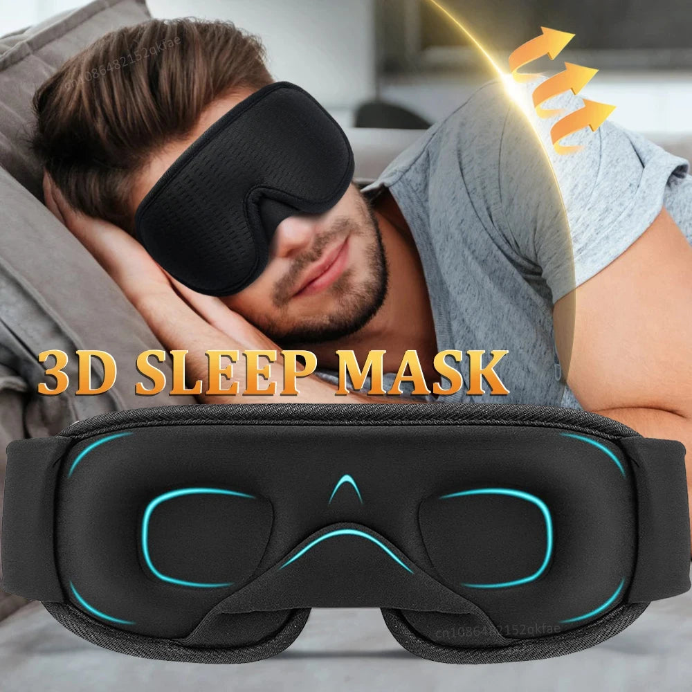 WELLVY 3D Contoured Sleep Mask – 100% Light Blocking, Ultra-Soft, Breathable Eye Mask for Deep Sleep, Travel & Relaxation