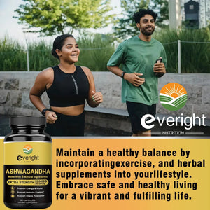 Everight Ashwagandha Capsules: Natural Energy Support, Non-GMO Vegan