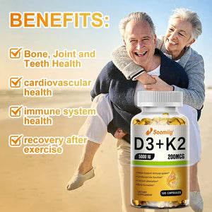 SOOMIIG Vitamin D3 + K2 Capsules: Bone & Immune Support - wellvy wellness store
