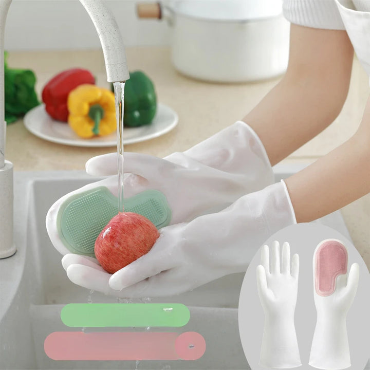 Multifunctional Kitchen Cleaning Gloves with Foundation Brush