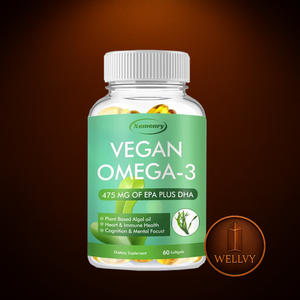 WELLVY Vegan Omega-3 — Plant-Based DHA & EPA for Cognitive, Cardiovascular, and Cellular Integrity wellvy store