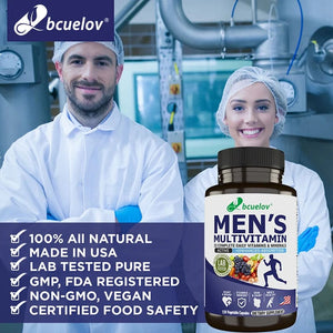 Bcuelov Men’s Multivitamin & Mineral Supplement - Daily Vitality Boost, 22 Nutrients - wellvy wellness store