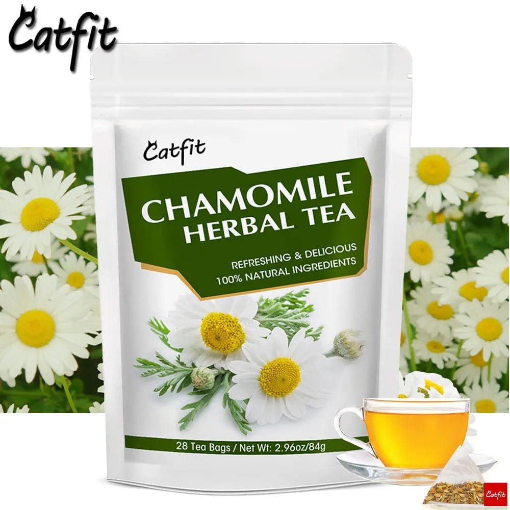 CatFit Natural Chamomile Tea | Stress Relief, Skin Care & Digestive Support | Cough & Breathing Aid - wellvy wellness store