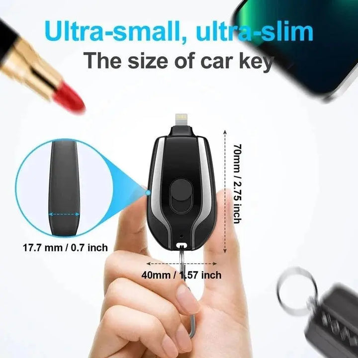 1500 mAh Mini Power Keychain Charger - wellvy wellness store