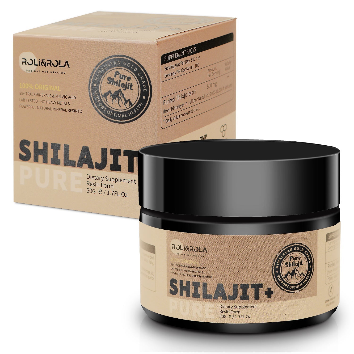 ROLI&ROLA Pure Himalayan Shilajit Resin – 50g | Gold Grade, Natural Energy & Vitality Booster