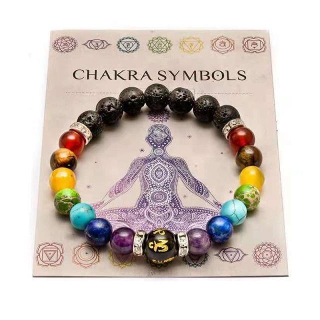 7 Chakra Colorful Beads Bracelet Natural Crystals healing anxiety - wellvy wellness store