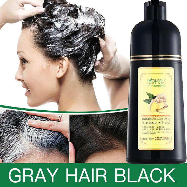 Mokeru Ginger Black Hair Dye Shampoo - wellvy wellness store