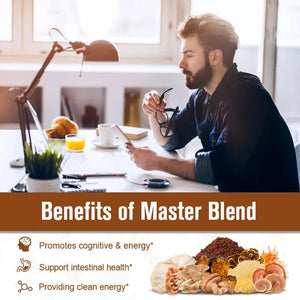 Vegan Mushroom Coffee Supplement | 7 Mushroom Blend with Lion's Mane & Cordyceps | Focus, Energy & Immunity Boost