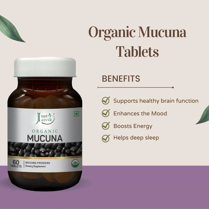 JJ Organic Mucuna Pruriens Tablets - wellvy wellness store
