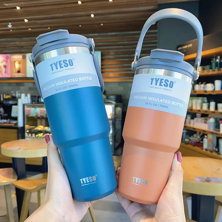 Tyeso Insulated Stainless Steel Tumbler - Double-Walled Vacuum Water Bottle for Office, Home, Sports, Car - Hot & Cold - wellvy wellness store