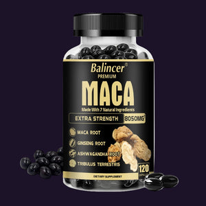 Balincer Maca Supplement - with Ginseng Ashwagandha Tribulus Terrestris 8050mg - Muscle Mass, Endurance and Vitality wellvy store