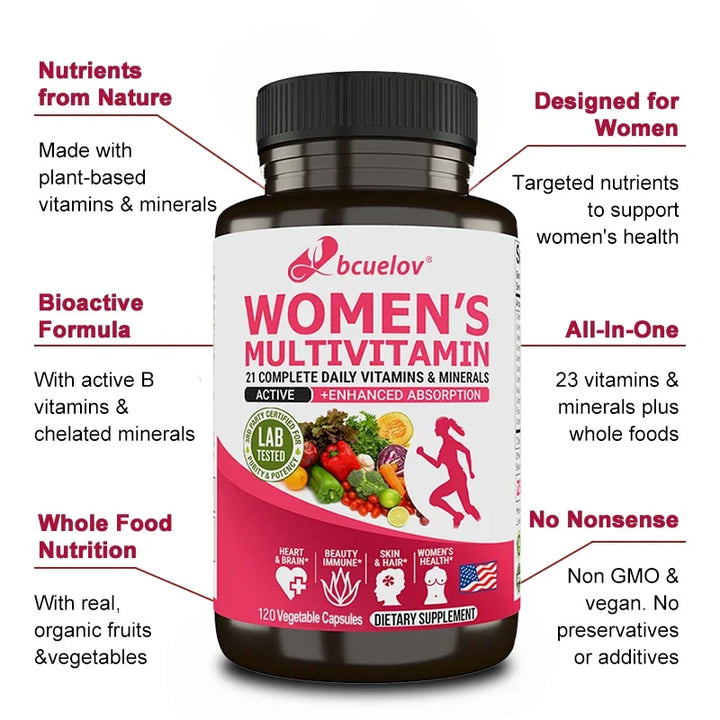 Bcuelov Women's Complete Multivitamin & Mineral Supplement - wellvy wellness store