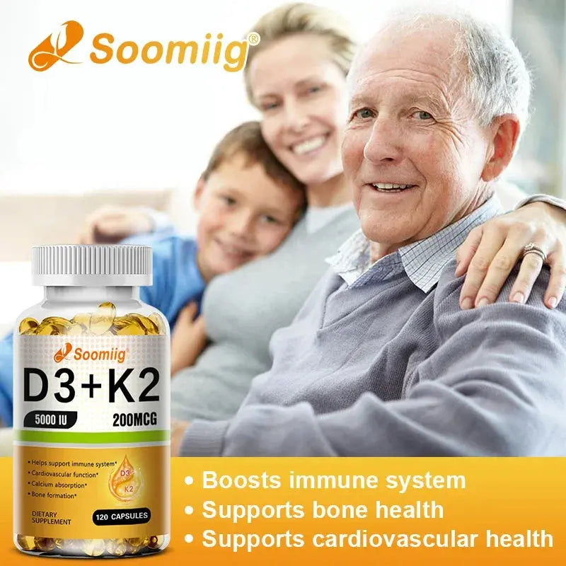 SOOMIIG Vitamin D3 + K2 Capsules: Bone & Immune Support - wellvy wellness store