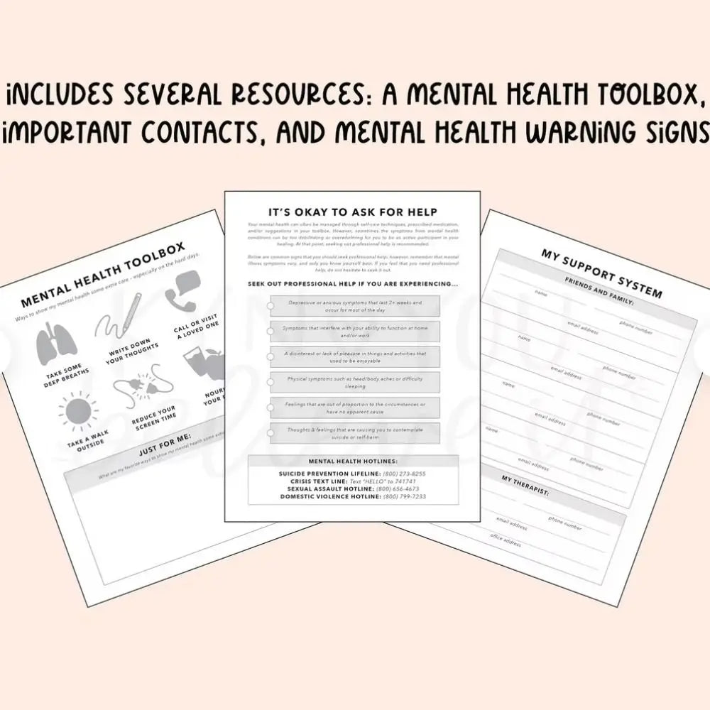 Mental Health & Well-Being Notebook: Office Wall Stationery Organizer - wellvy wellness store