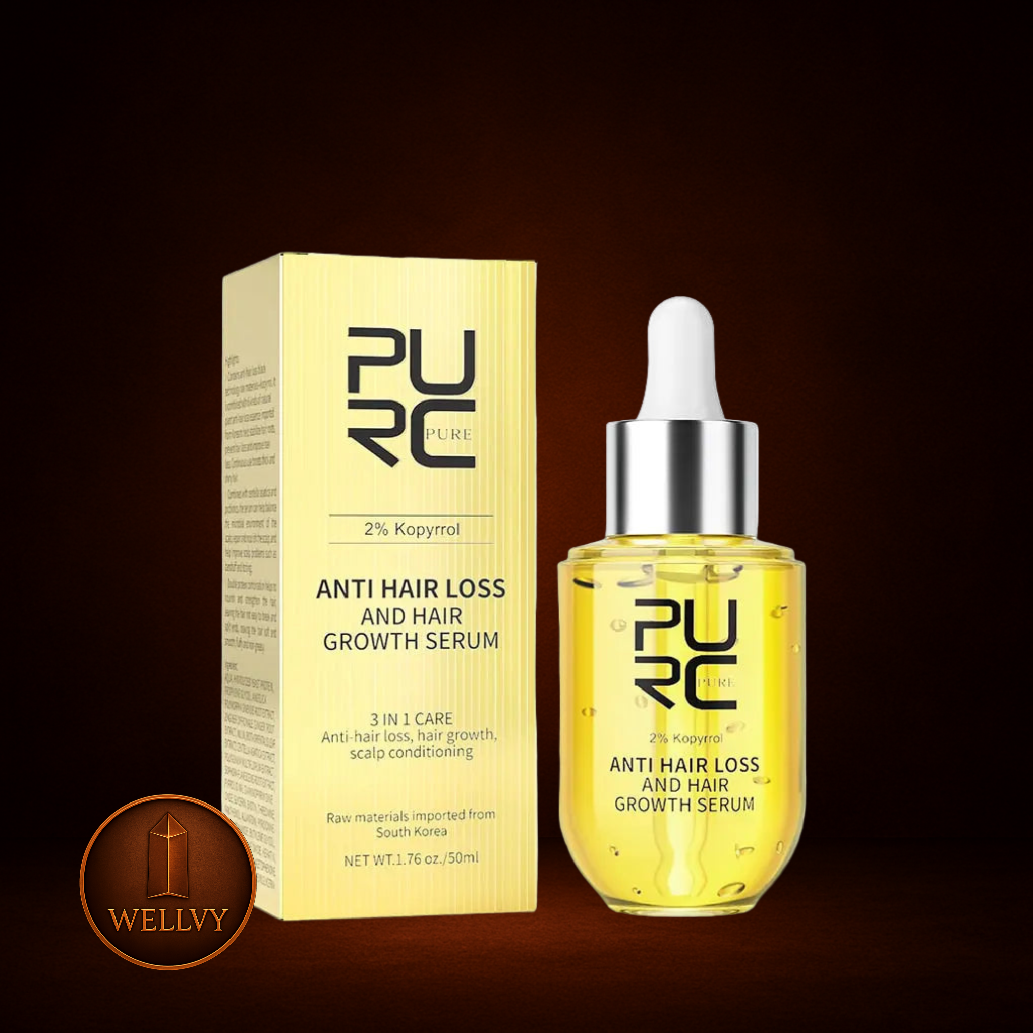 PURC Ginger Hair Growth Serum – 2.0 Formula for Thicker, Stronger Hair wellvy wellness store