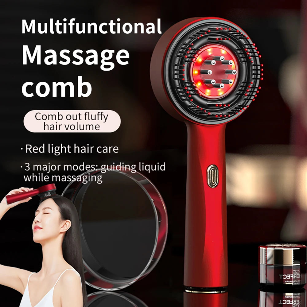 WELLVY Electric Massage Comb with Infrared Light Therapy – Scalp Massager for Hair Growth & Nourishment