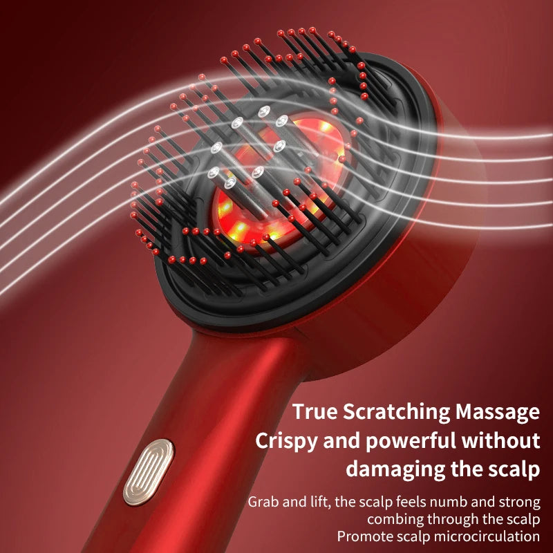 WELLVY Electric Massage Comb with Infrared Light Therapy – Scalp Massager for Hair Growth & Nourishment