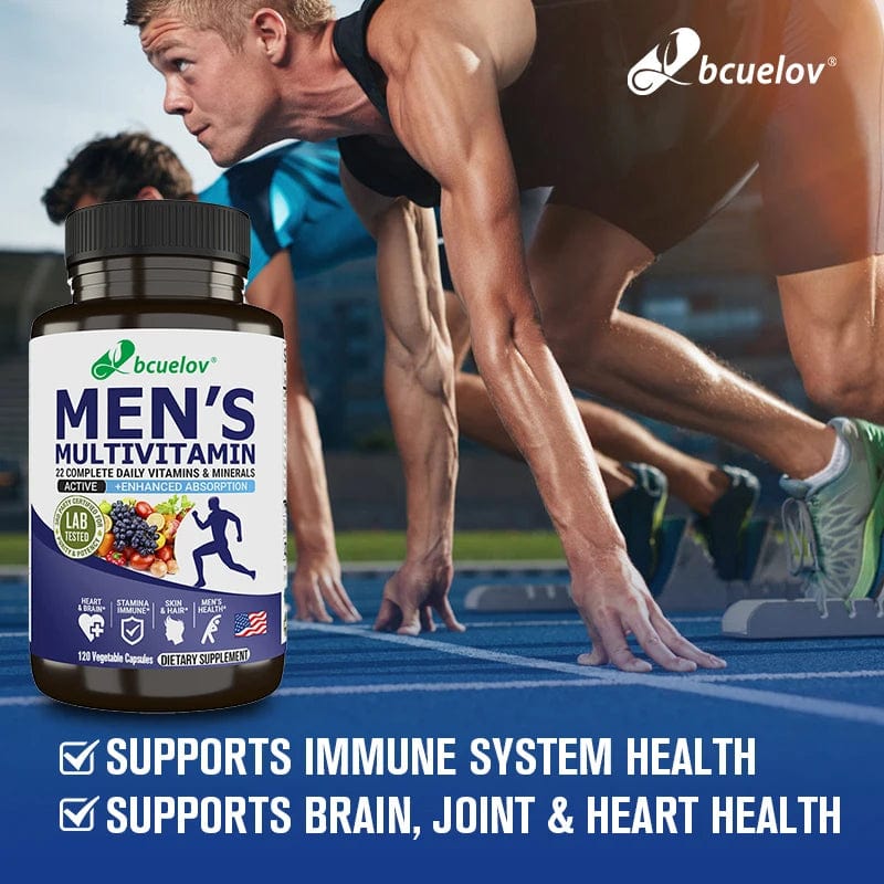 Bcuelov Men’s Multivitamin &amp; Mineral Supplement - Daily Vitality Boost, 22 Nutrients - wellvy wellness store