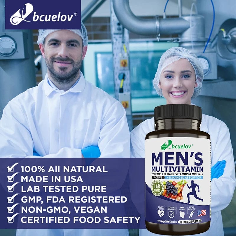 Bcuelov Men’s Multivitamin &amp; Mineral Supplement - Daily Vitality Boost, 22 Nutrients - wellvy wellness store