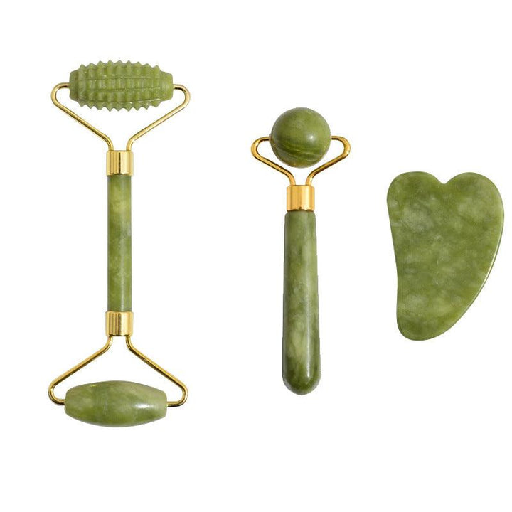 Massage Roller With Three Sets Of Facial Jade Massager - wellvy wellness store