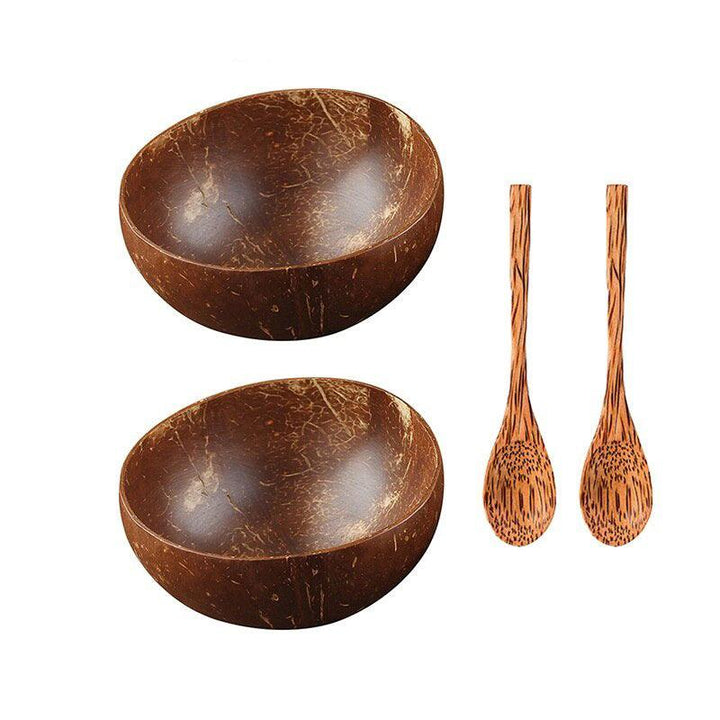 Natural Coconut Bowl & Spoon Set - wellvy wellness store