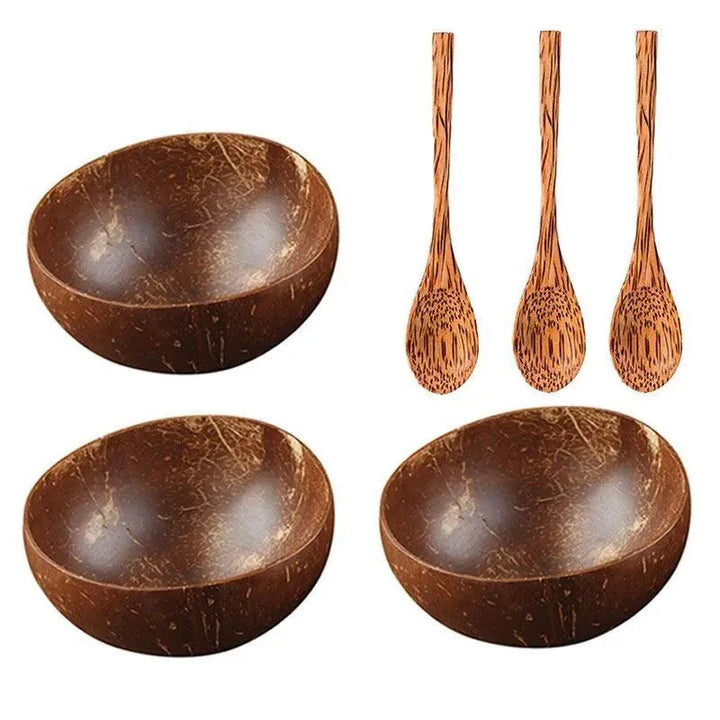 Natural Coconut Bowl & Spoon Set - wellvy wellness store