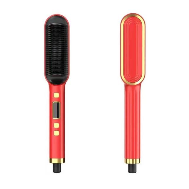 New Electric Straightening Curling Iron Hairbrush - wellvy wellness store