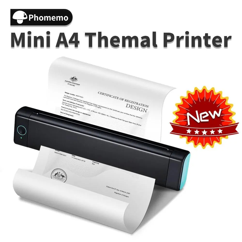 Portable Wireless A4 Bluetooth Thermal Printer for Travel Phomemo