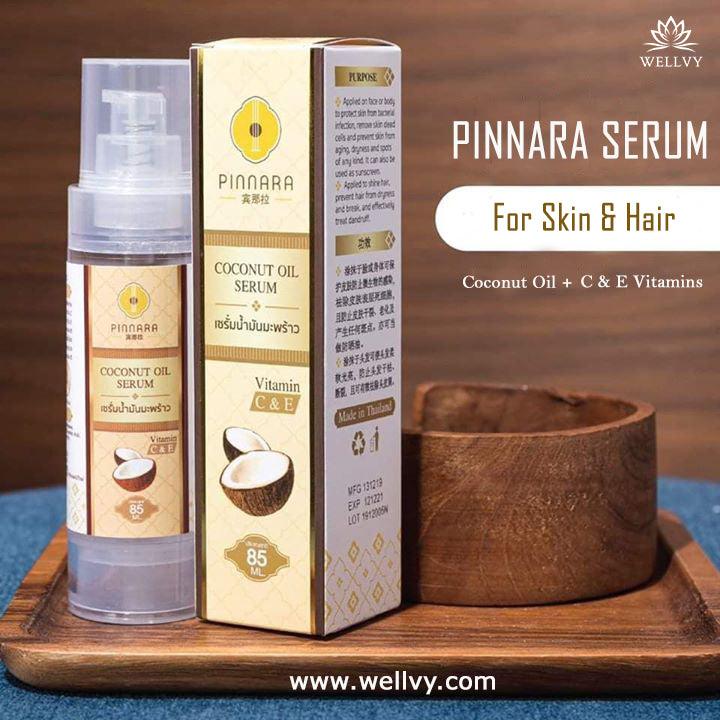 Pinnara Coconut Oil Serum with vitamin C & E - wellvy wellness store