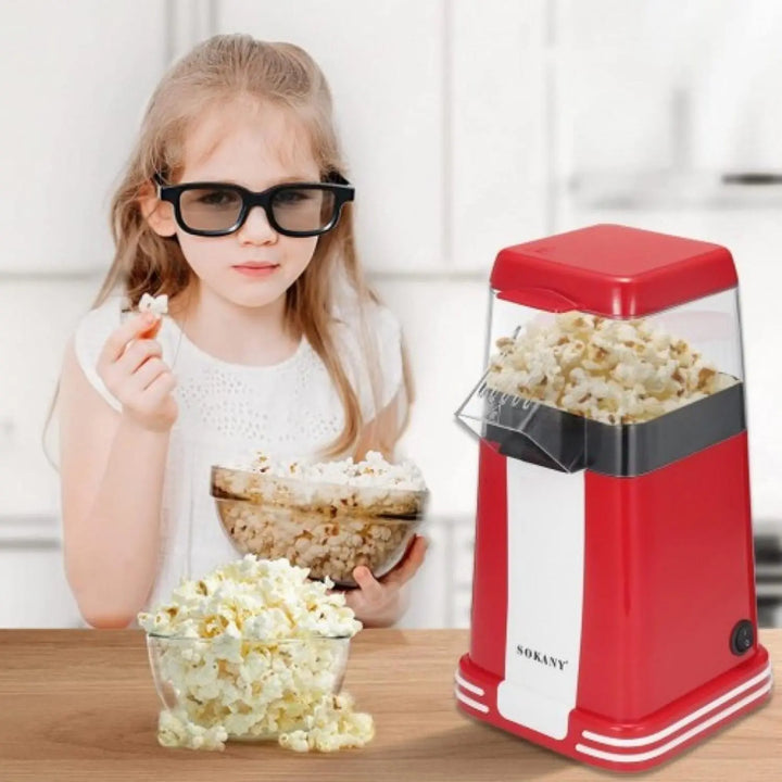 Sokany Popcorn Maker, 1200W, Hot Air Technology - wellvy wellness store